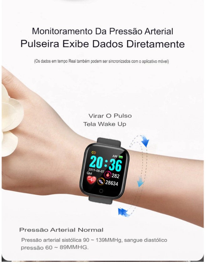 Smartwatch D20 relógio  com tela hd y68 bluetooth