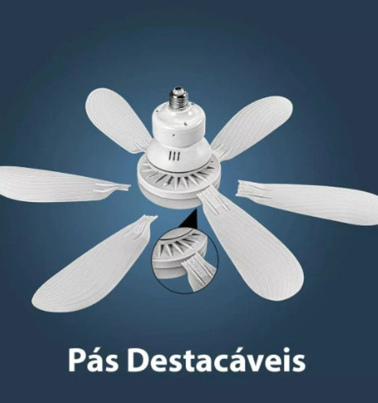 Lâmpada com Ventilador De Teto Silencioso Bivolt 2em1